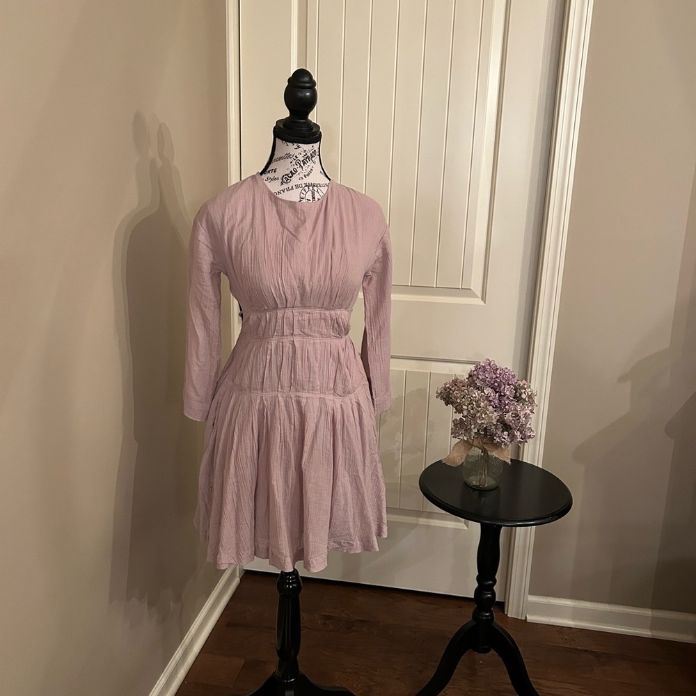 Free People Dusty Pink Long Sleeve Dress